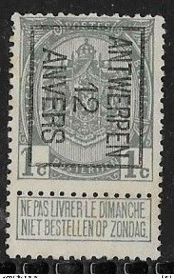 Antwerpen 1912 Typo Nr. 20B - Typografisch 1906-12 (Wapenschild)