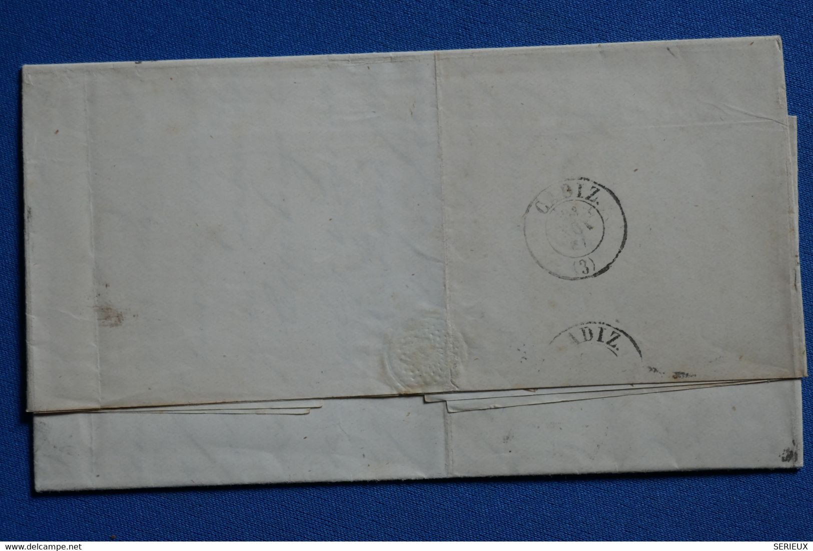 W15 ESPAGNE BELLE LETTRE 1861  CADIZ + AFFRANCH. INTERESSANT - Covers & Documents