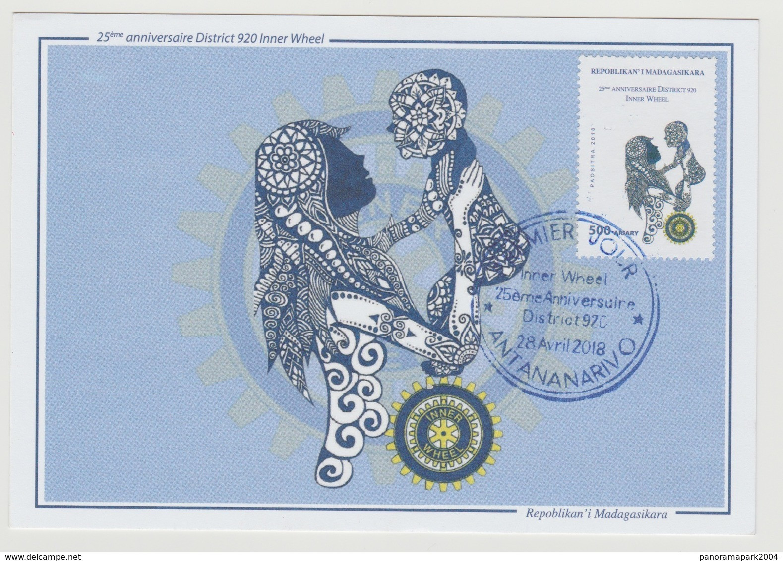 Madagascar Madagaskar 2018 Mi. 2715 Carte Maximum Card 25ème Anniversaire District 920 Inner Wheel Rotary Club - Rotary, Lions Club