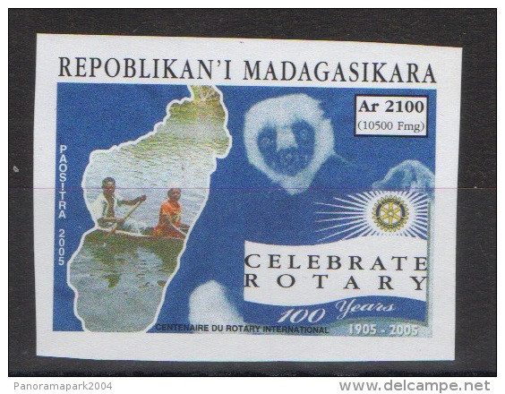 Madagascar Madagaskar 2005 Mi. 2627 100 Ans Years ROTARY CLUB INTERNATIONAL MNH ** NON DENTELE IMPERF - Madagaskar (1960-...)