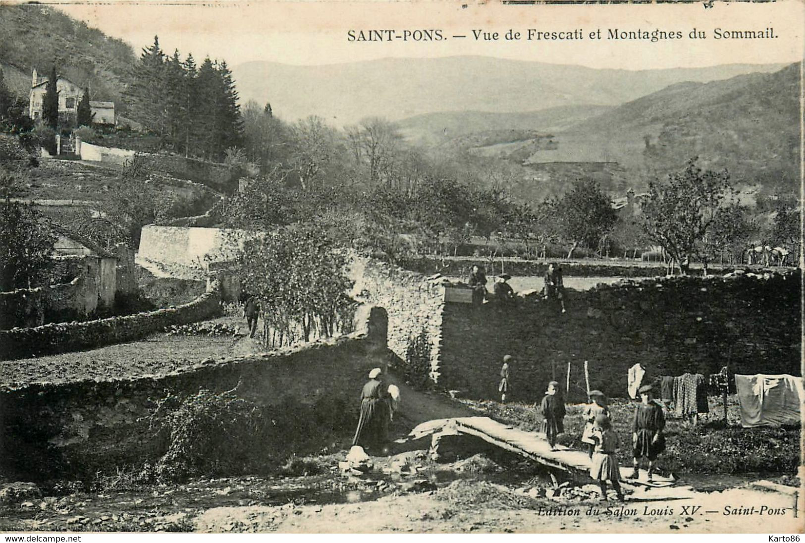 St Pons * Vue Du Village Hameau De Frescati Et Montagnes Du Sommail * Lavoir Laveuses - Saint-Pons-de-Mauchiens