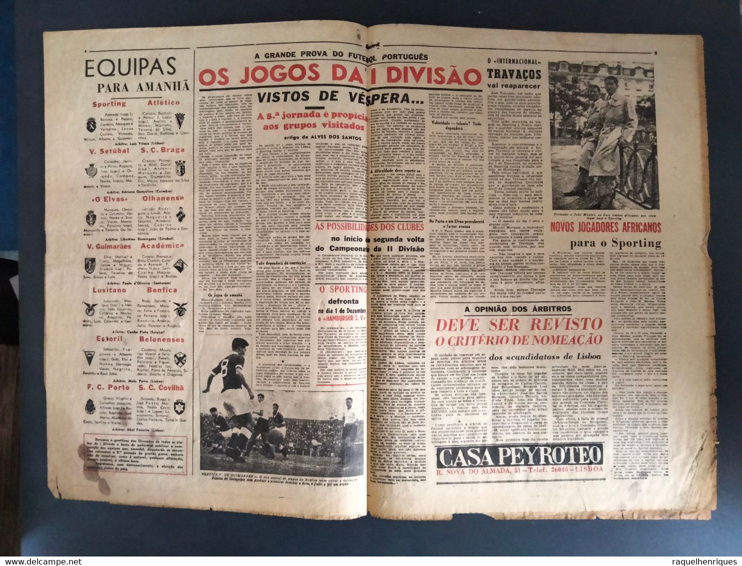 JORNAL RECORD Nº 1 - 26 De NOVEMBRO 1949 - 8 PAGINAS DESDOBRAVEL - RARO - Sports