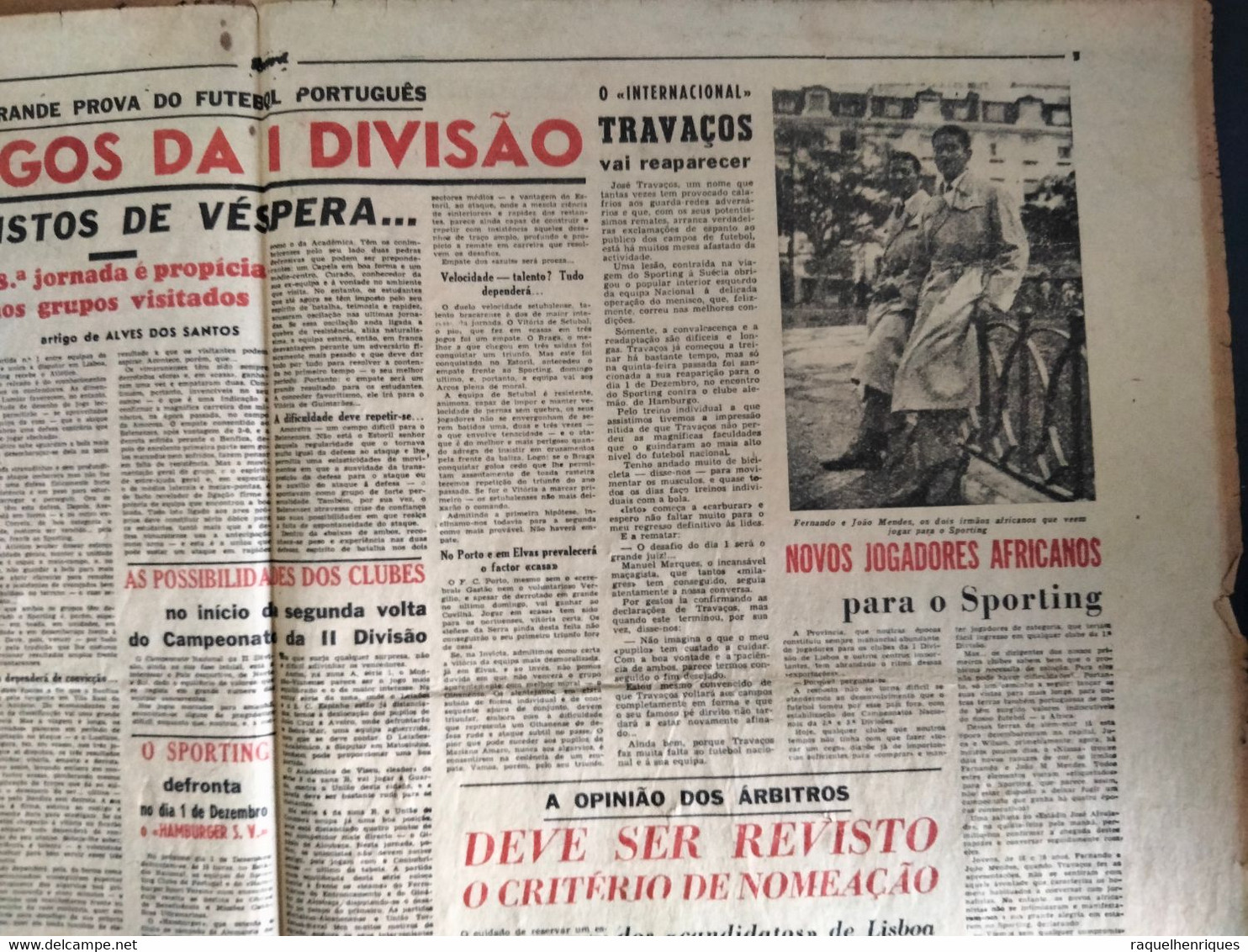 JORNAL RECORD Nº 1 - 26 de NOVEMBRO 1949 - 8 PAGINAS DESDOBRAVEL - RARO