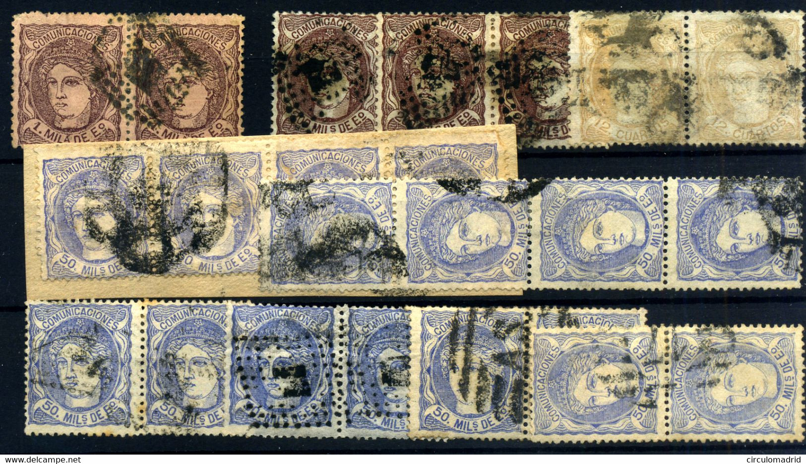 España Nº 102, 107, 109, 113. Año 1870 - Used Stamps