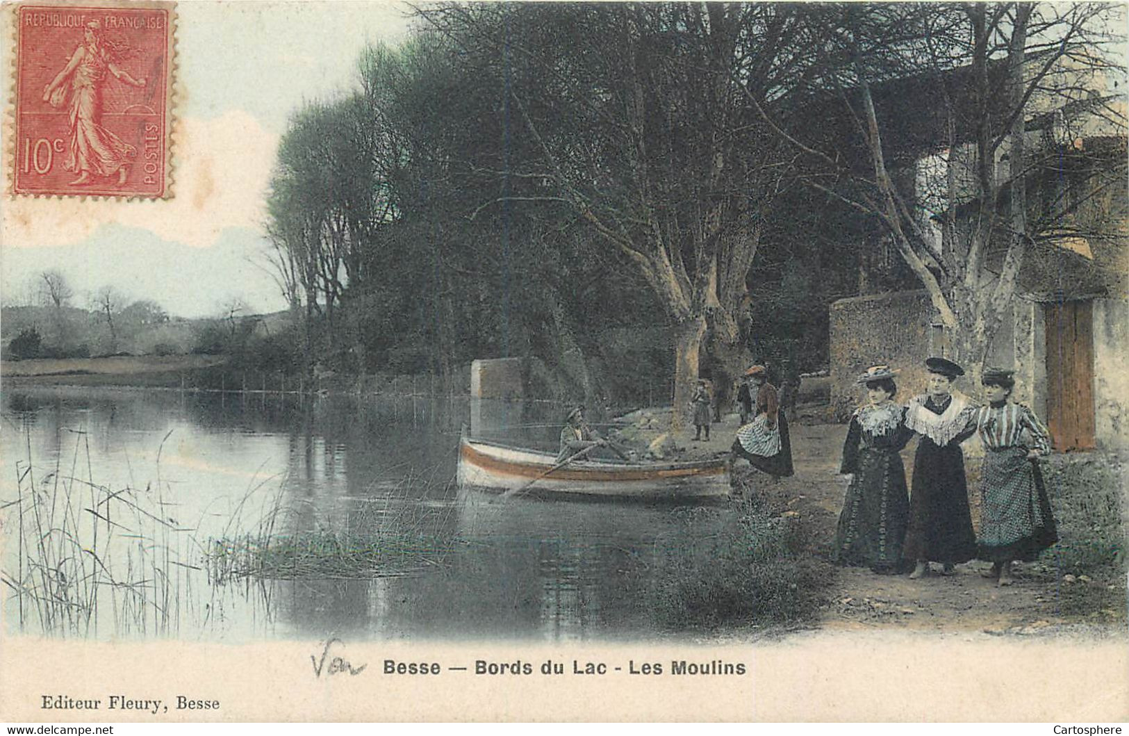 CPA 83 Var Besse-sur-Issole Bords Du Lac Les Moulins - Besse-sur-Issole