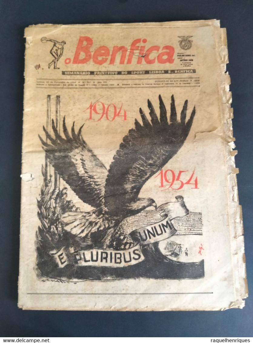 JORNAL O BENFICA - 28 De FEVEREIRO 1954 - NUMERO 587 - BODAS DE OURO - 2 JORNAIS 63 PAGINAS - RARO - Sport