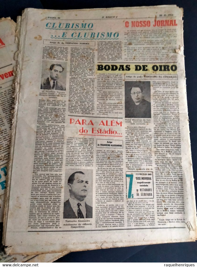 JORNAL O BENFICA - 28 De FEVEREIRO 1954 - NUMERO 587 - BODAS DE OURO - 2 JORNAIS 63 PAGINAS - RARO - Sports