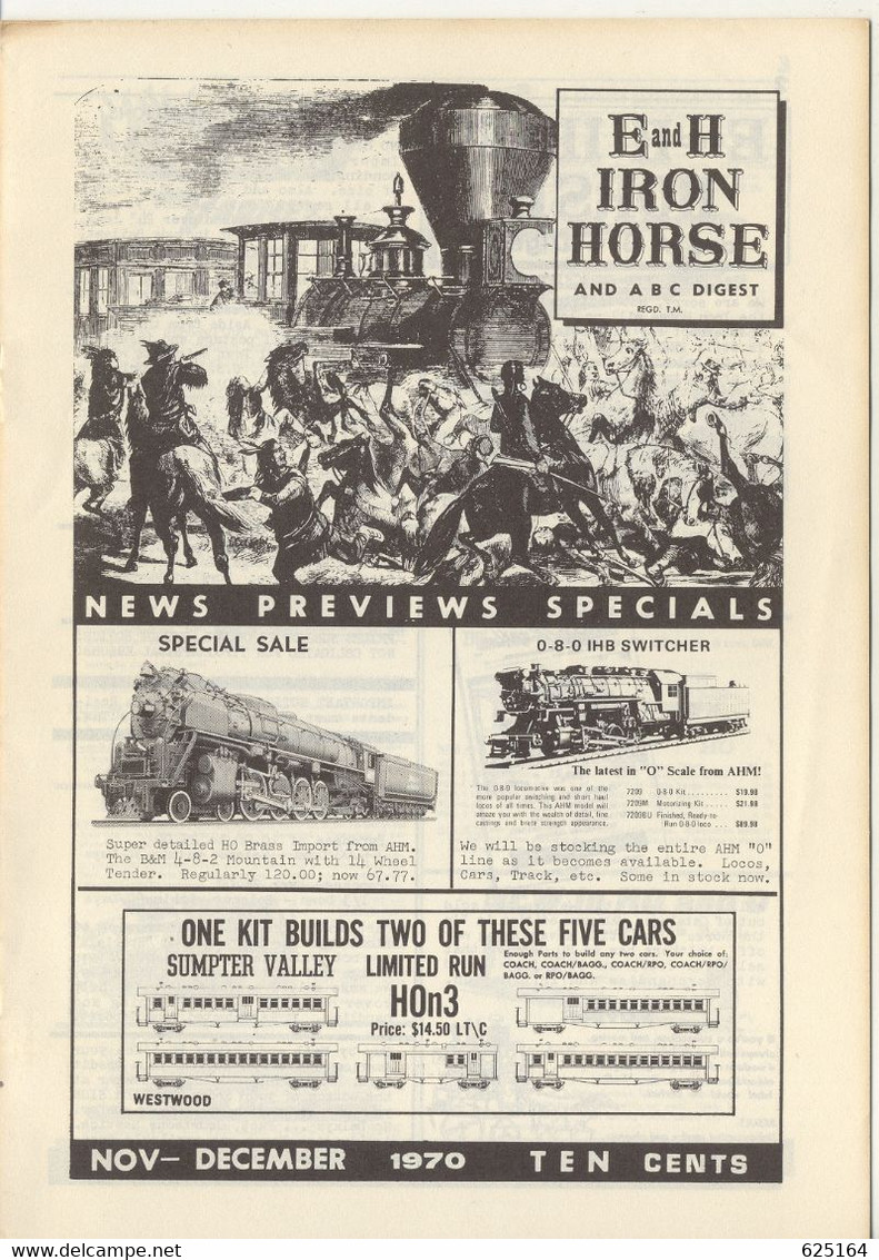 Catalogue E And H IRON HORSE 1970 Nov-December Digest AHM Tyco Rivarossi - Inglés