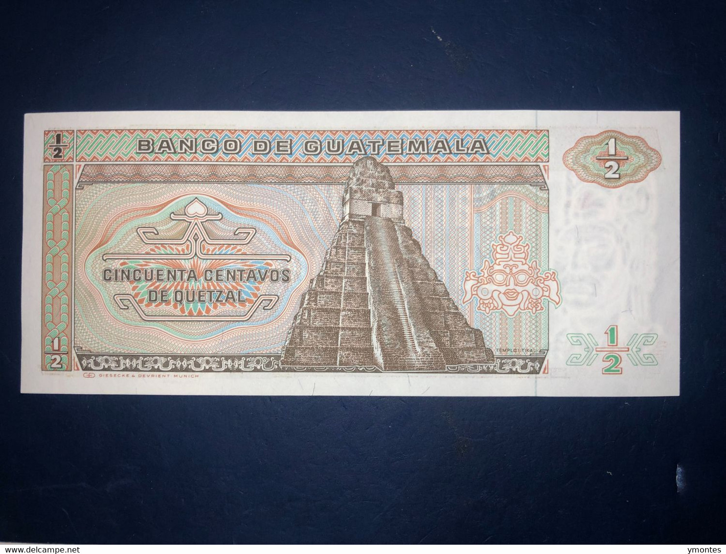 UNC Guatemala Banknote P65 ( 01/03/1986) 50 Cents Quetzal - Guatemala