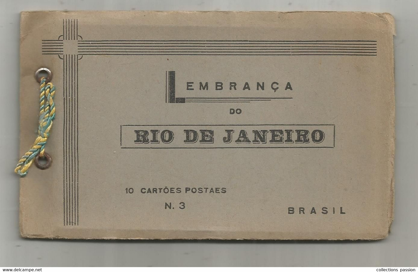 Cp, Brésil , Brasil , LEMBRANCA DO RIO DE JANEIRO , N° 3 , 10 Cartoes Postaes, CARNET DE 10 CARTES POSTALES - Rio De Janeiro