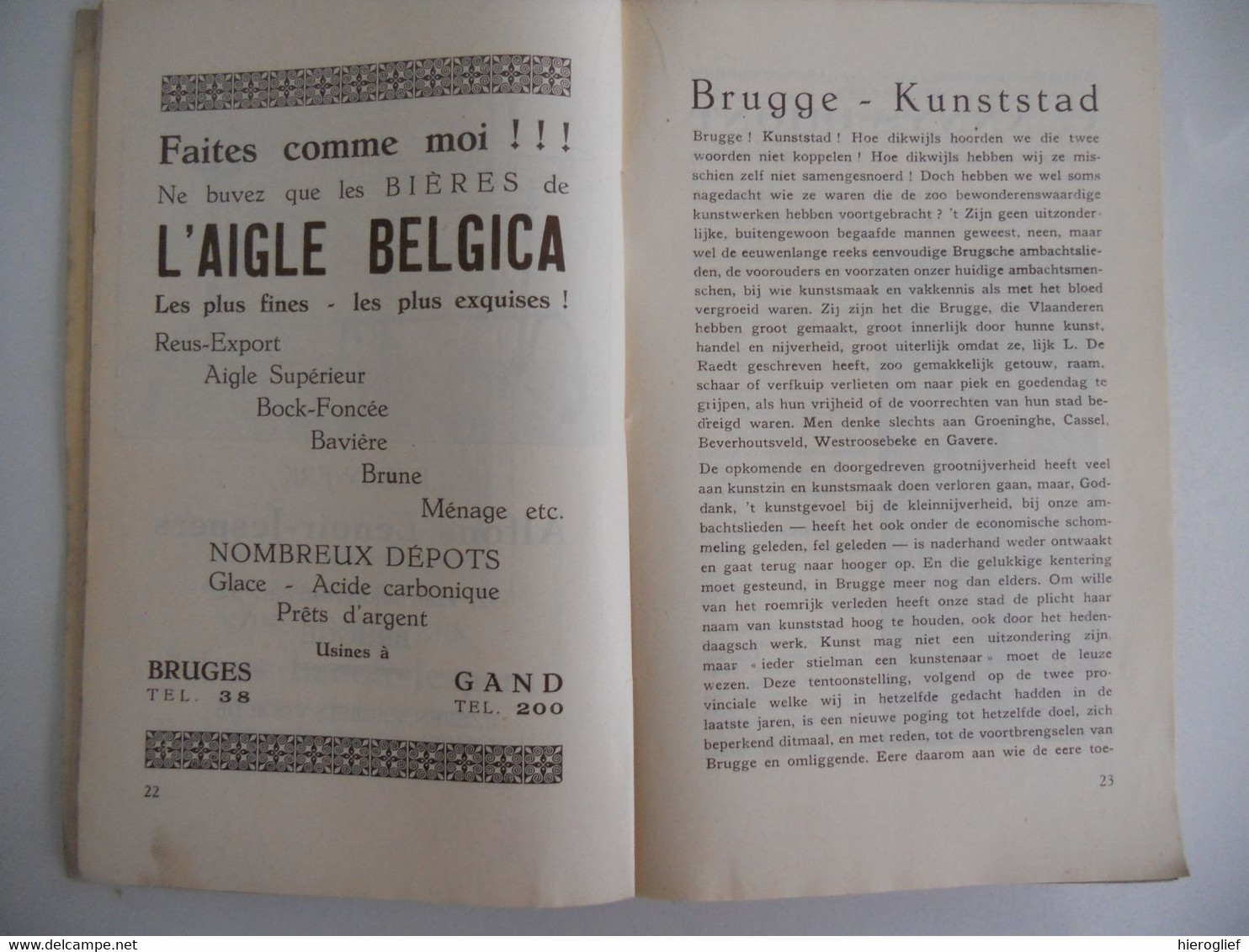 1928 BRUGGE BRUGES Lokale Tentoonstelling Kunst Handel Nijverheid Cataloog Exposition Art Commerce Industrie Publiciteit - Histoire