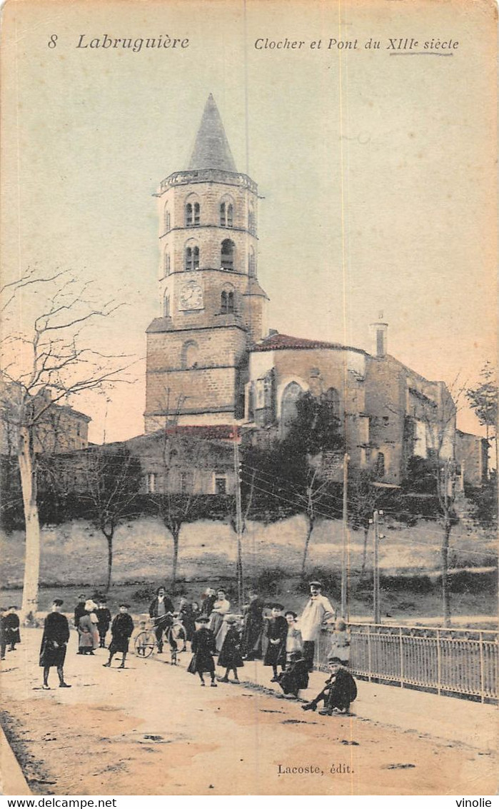 21-7823 : LABRUGUIERE. EGLISE ET PONT DU XII° - Labruguière