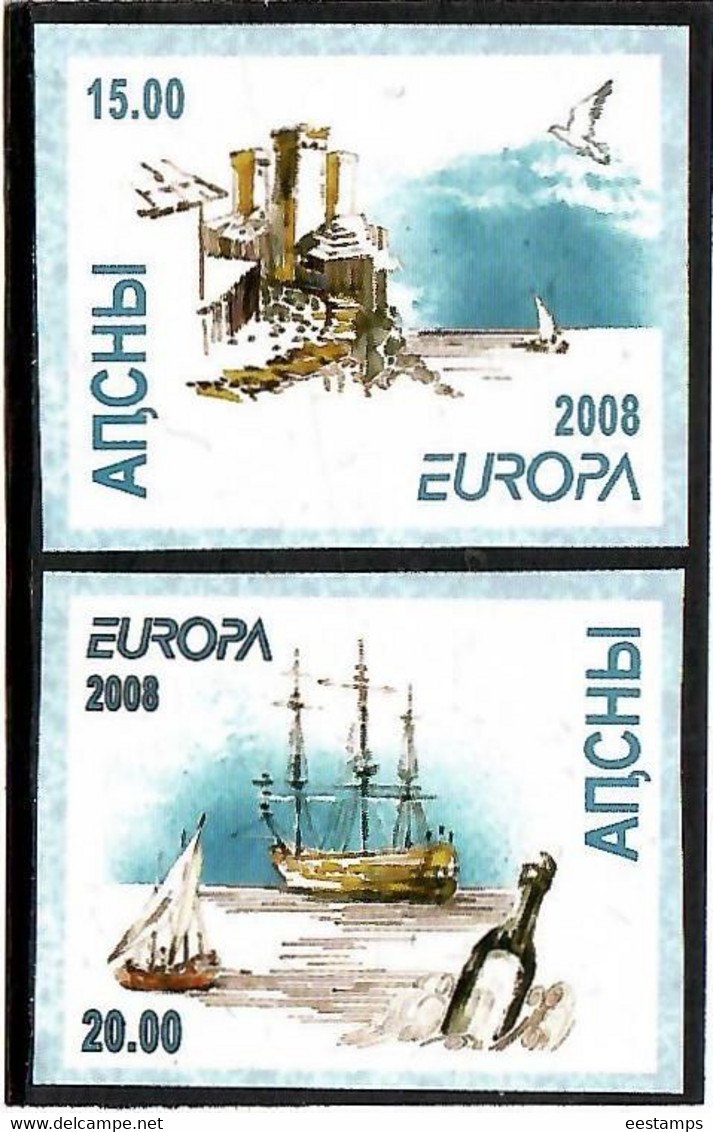 Abkhazia . EUROPA CEPT 2008. Letter Writing (Sailboats, Pigeons). Imperf. 2v:15,20 - 2008