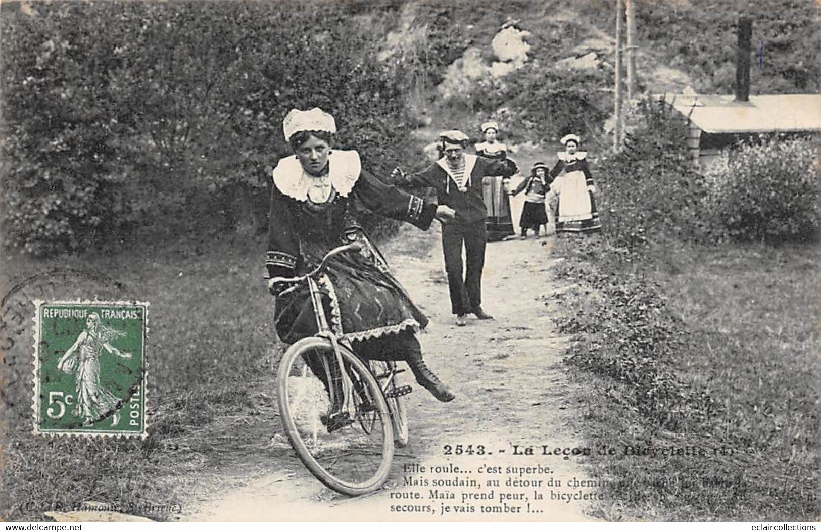 Thème:  Cyclisme.  La leçon de bicyclette Série de 6 cartes  Edition Hamonic Saint Brieuc    (voir scan)
