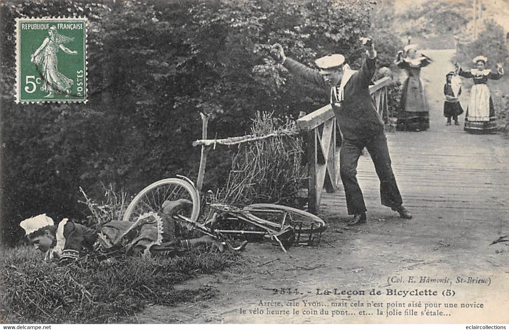 Thème:  Cyclisme.  La leçon de bicyclette Série de 6 cartes  Edition Hamonic Saint Brieuc    (voir scan)