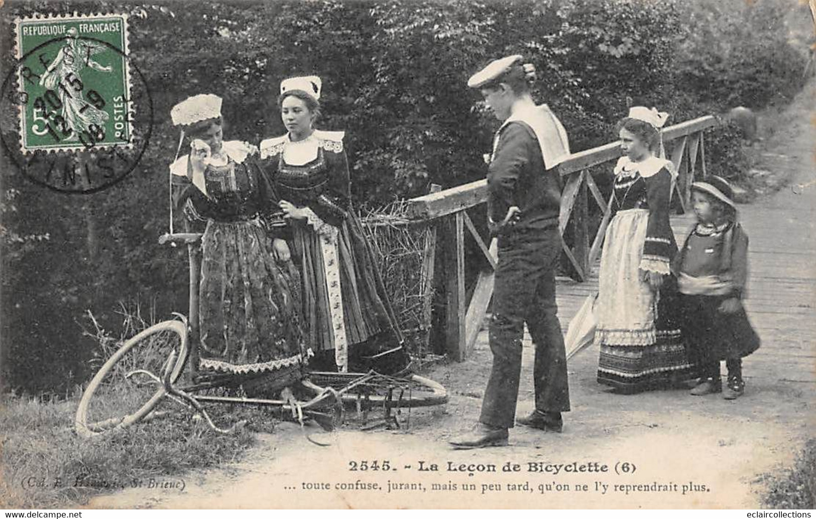 Thème:  Cyclisme.  La leçon de bicyclette Série de 6 cartes  Edition Hamonic Saint Brieuc    (voir scan)