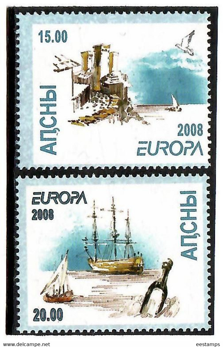 Abkhazia . EUROPA CEPT 2008. Letter Writing (Sailboats, Pigeons). 2v:15,20 - 2008