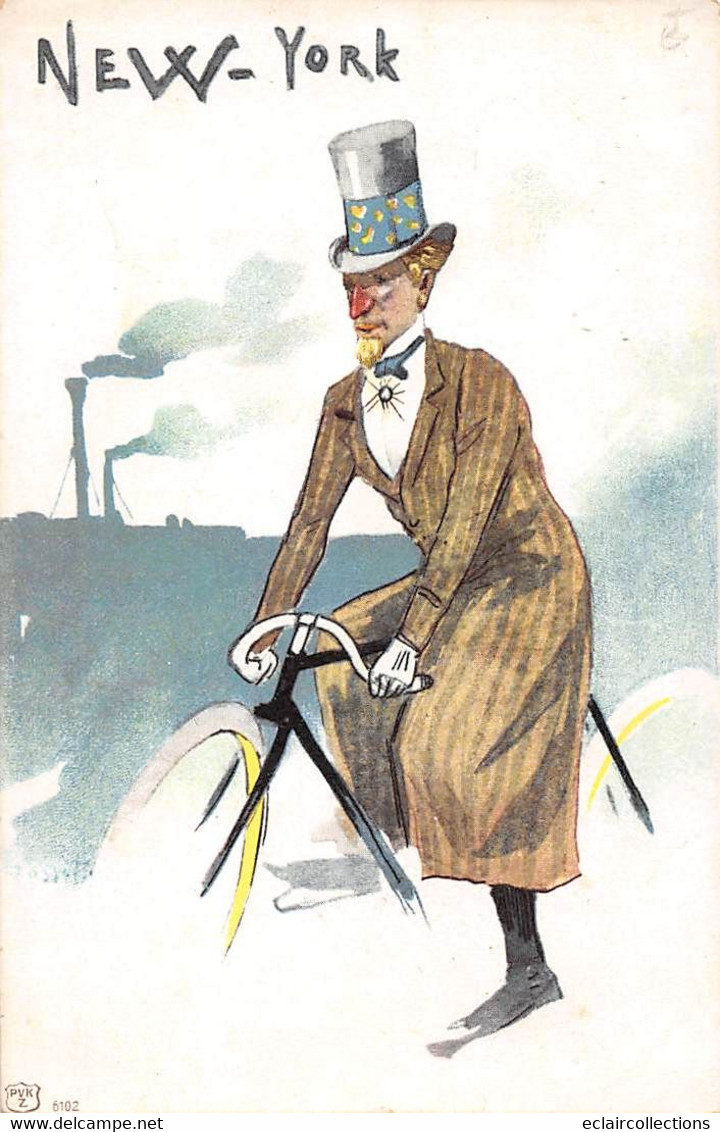 Thème:  Cyclisme.  Scène. Type   U.S.A. New-York  Illustré Par : Rossetti   (voir Scan) - Ciclismo