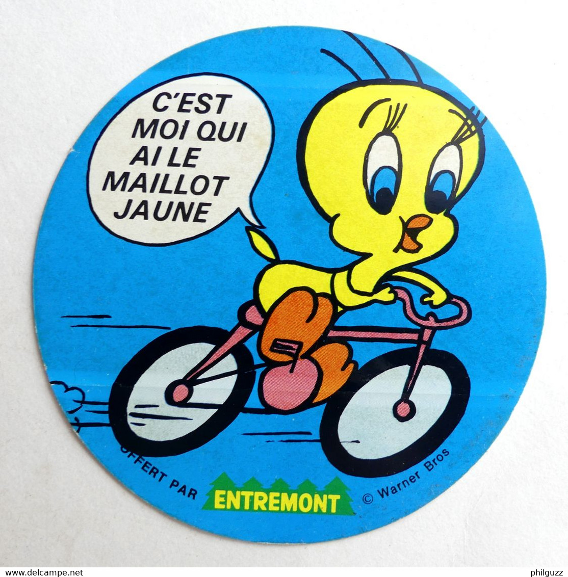 AUTOCOLLANT ENTREMONT TITI RIGOLO  MAILLOT JAUNE 1974 - Aufkleber