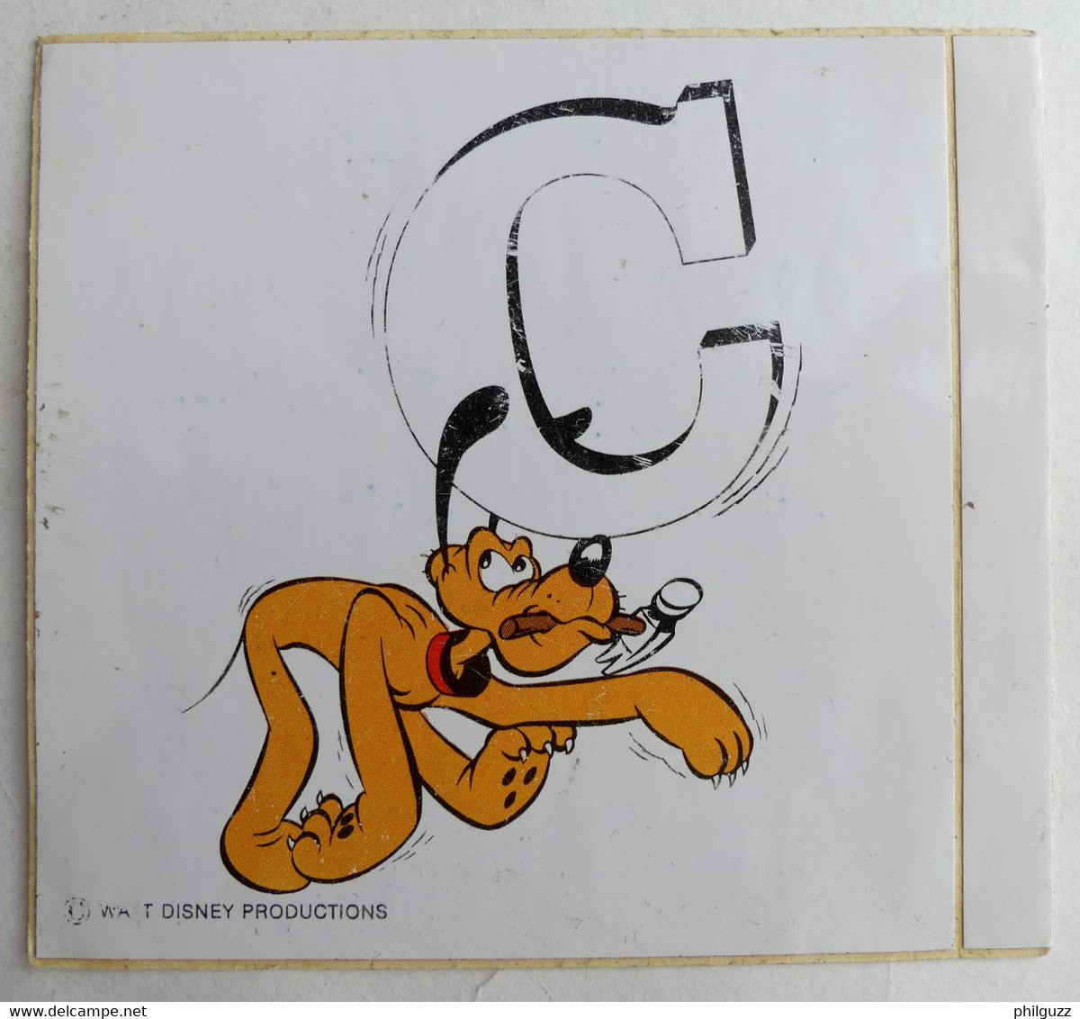 AUTOCOLLANT JEU DES LETTRES MYSTERE WALT DISNEY C Pluto 70's - Adesivi