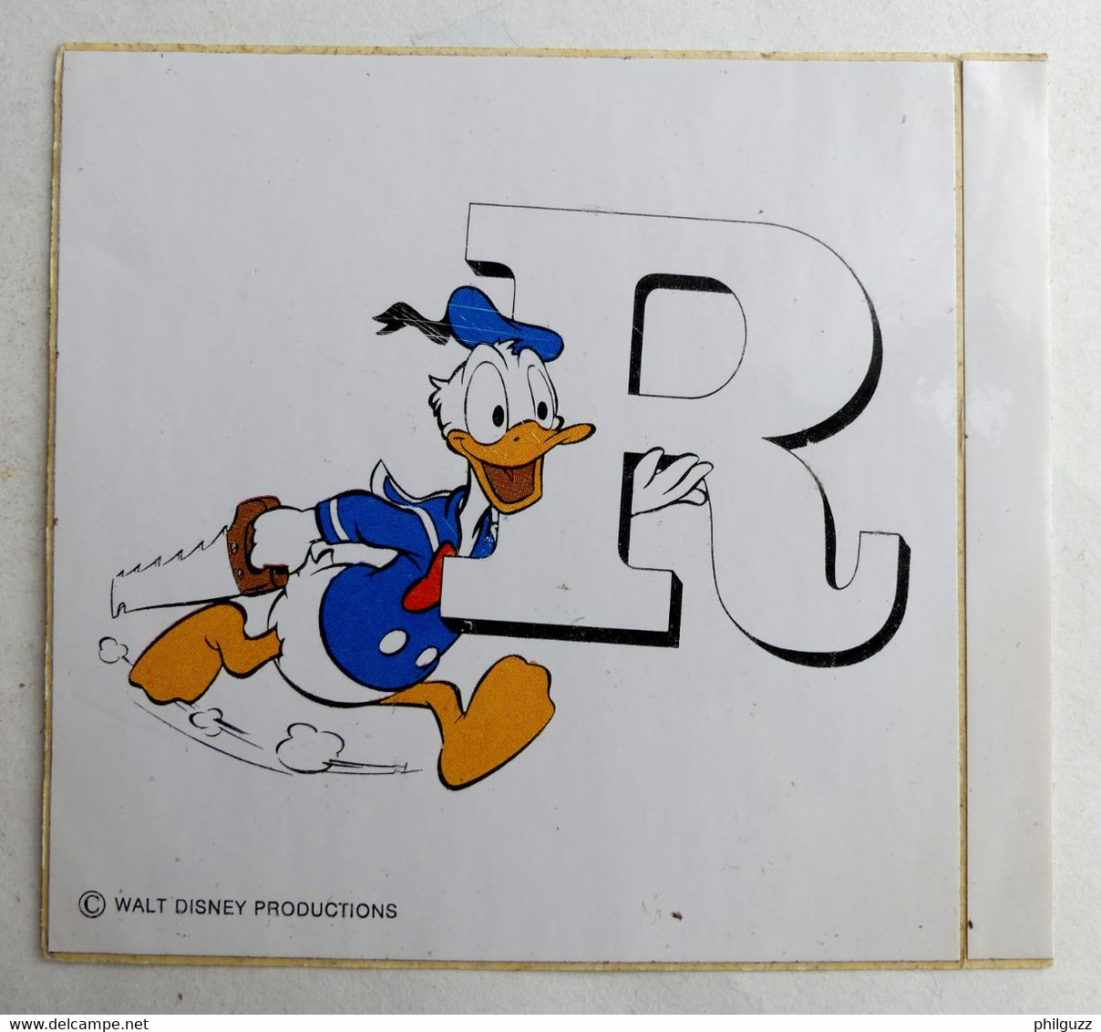 AUTOCOLLANT JEU DES LETTRES MYSTERE WALT DISNEY R Donald 70's - Stickers