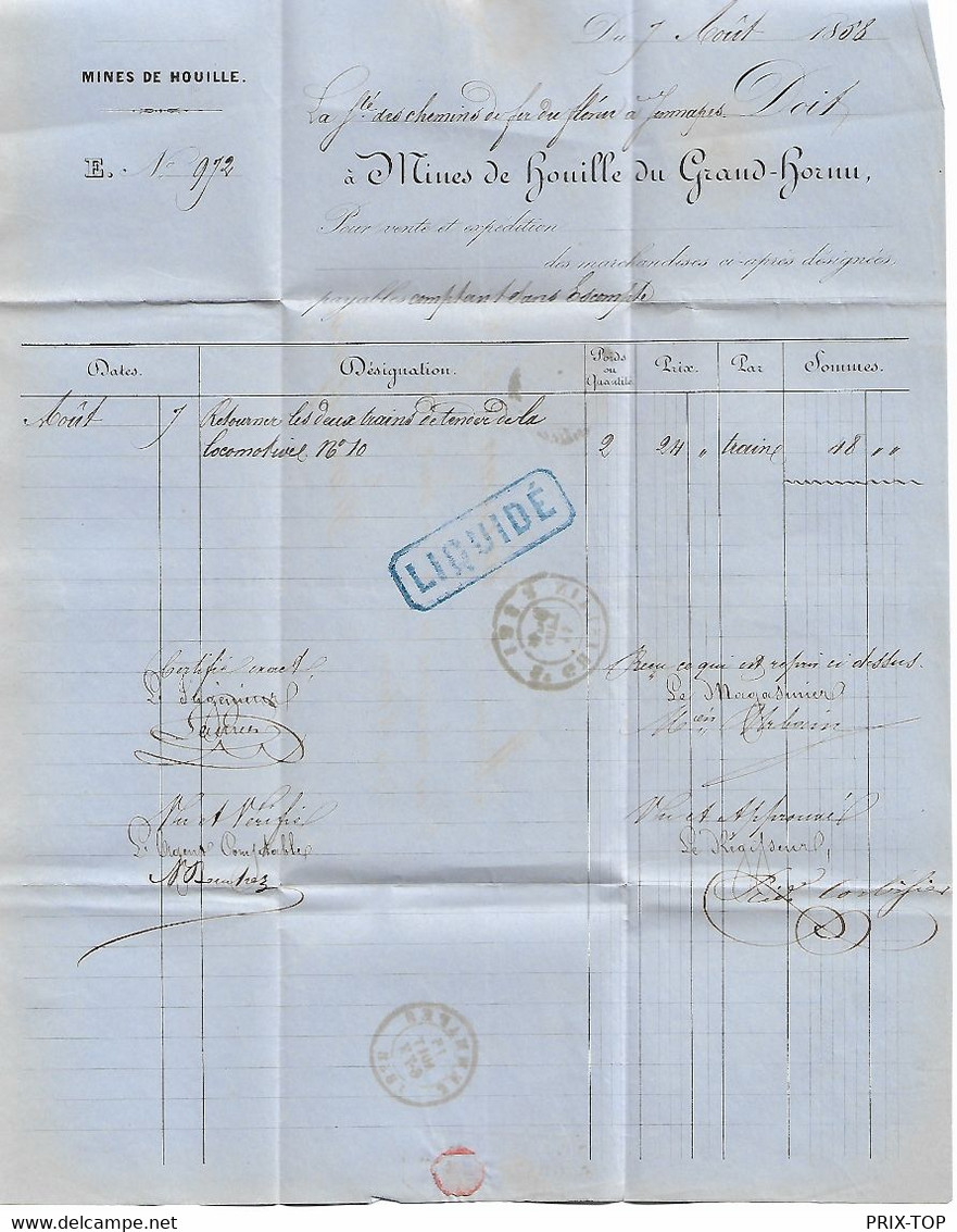 REF4611/ TP 6 4 Marges S/LAC C.St Ghislain 14/8/1858 Obl.à Barres 103 > Jemmapes C.d'arrivée - Annulli A Barre: Riscossioni