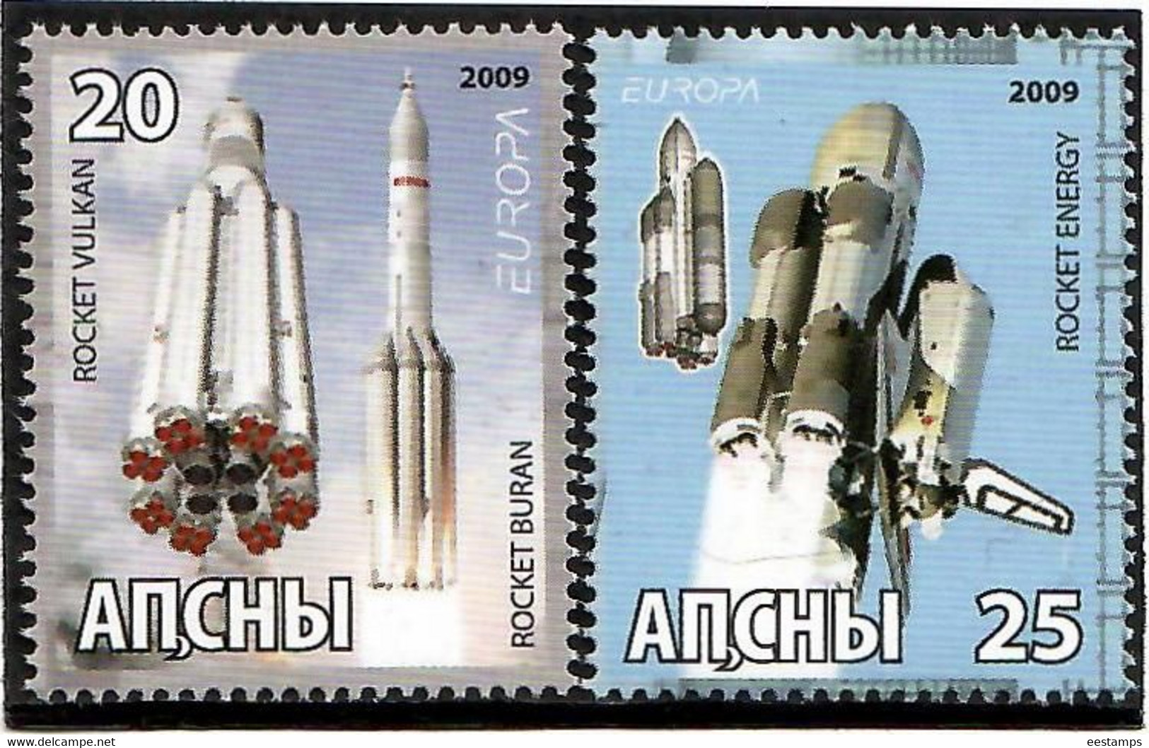 Abkhazia . EUROPA CEPT 2009. Astronomy (Space Rockets). 2v:20,25 - 2009