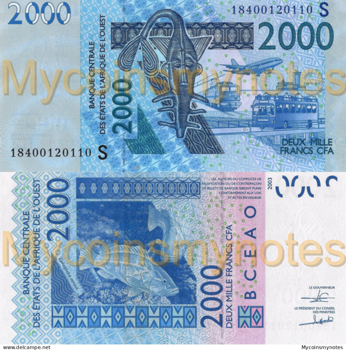 WEST AFRICAN STATES, GUINÉ BISSAU, 2000, 2018, Code S, PNew (Not Yet In Catalog), UNC - États D'Afrique De L'Ouest