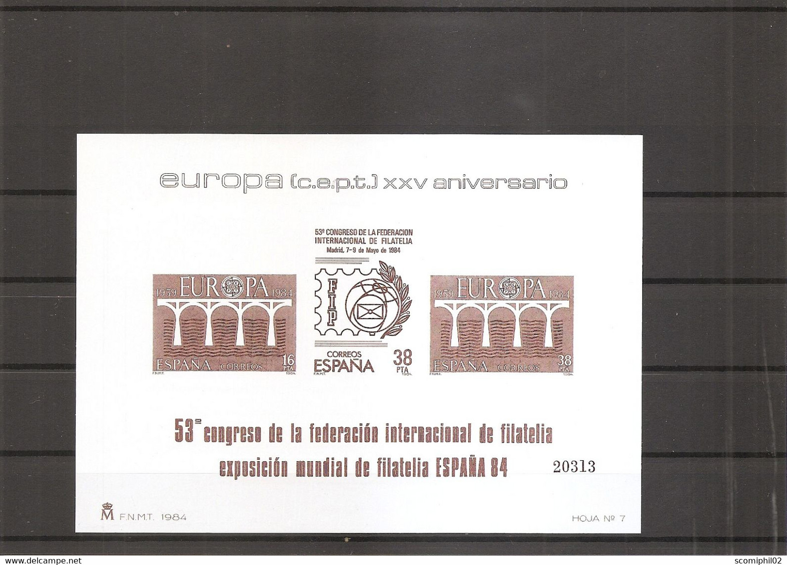 Espagne - Europa 1984 ( Epreuve Officielle 7 XXX -MNH) - Feuillets Souvenir