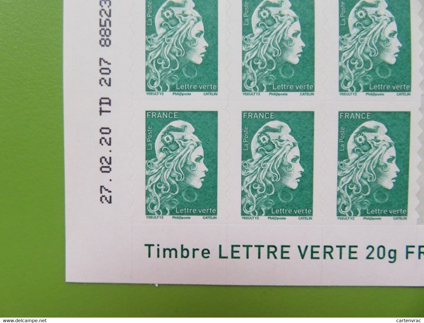 Timbre France YT 1598 AA - Coin Daté - Marianne D'Yseult Digan - L'engagée - Autocollant - Lettre Verte - Neuf - 2018 - 2010-2019