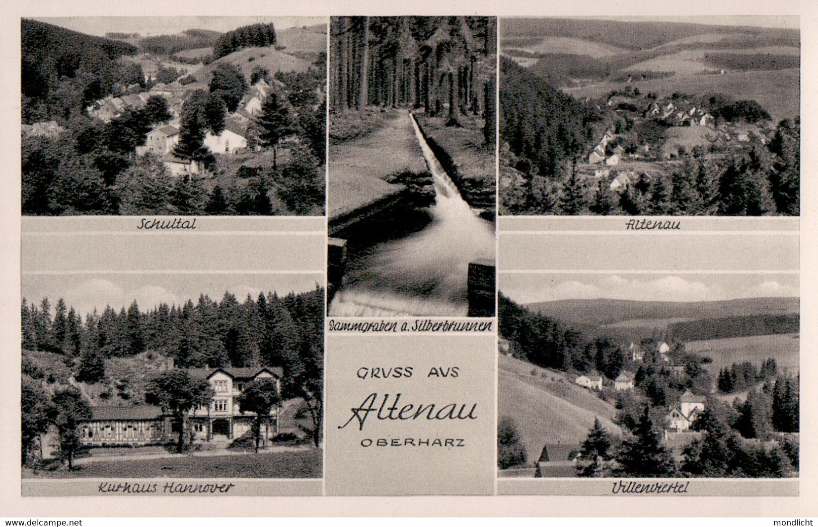Gruss Aus Altenau, Oberharz. Schultal, Kurhaus Hannover, Villenviertel, Dammgraben Am Silberbrunnen. - Altenau
