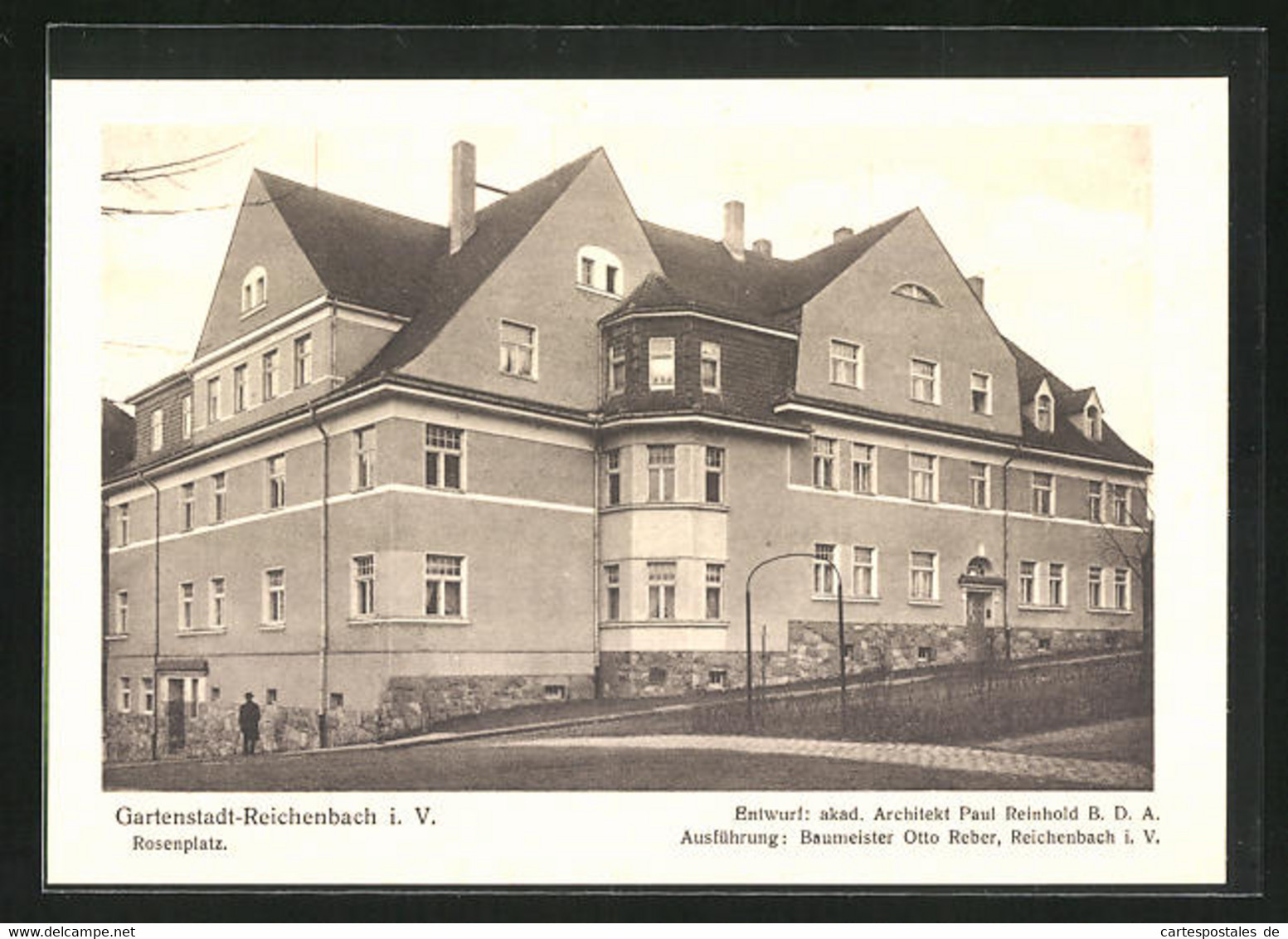 AK Reichenbach I. V., Eckansicht Eines Hauses Am Rosenplatz - Reichenbach I. Vogtl.