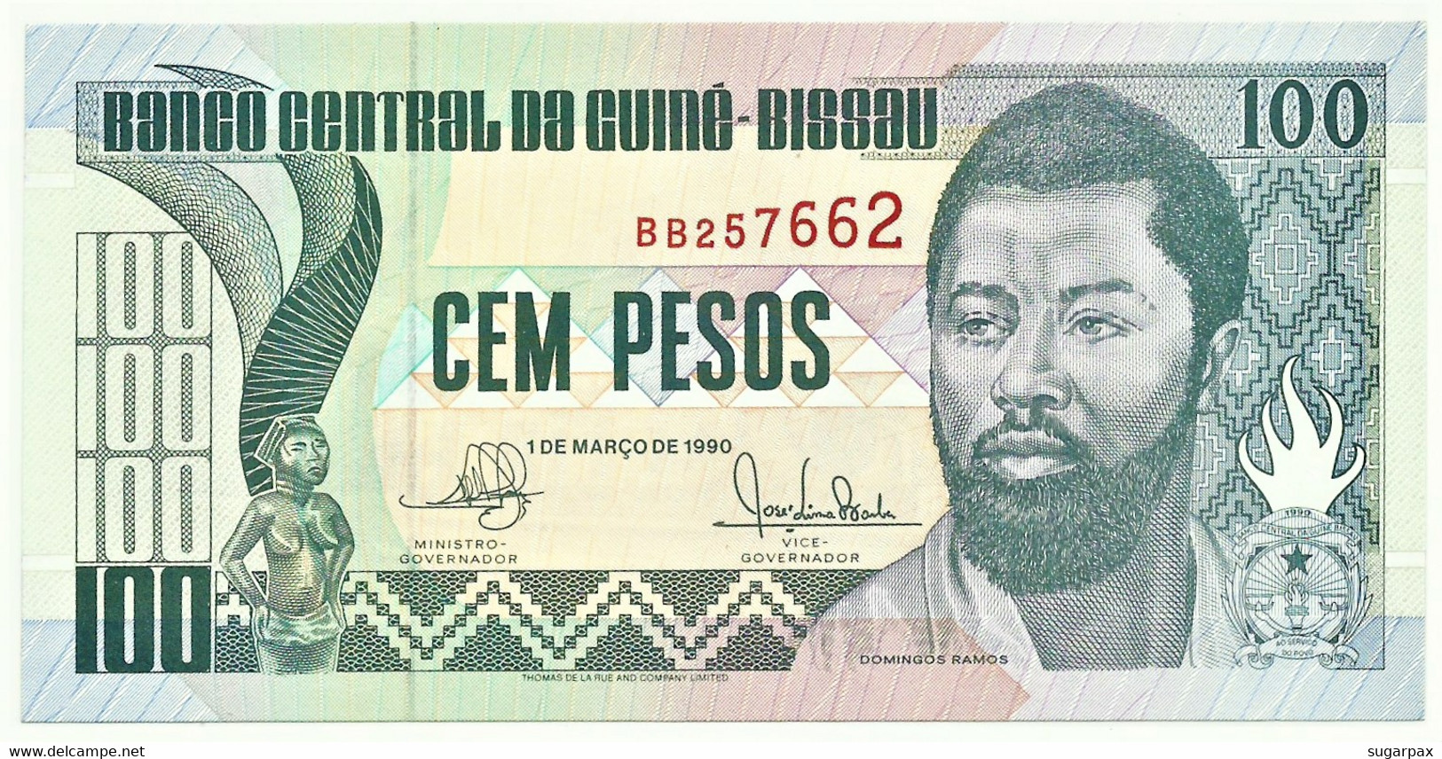 Guiné-Bissau - 100 Pesos - 01.03.1990 - P 11 - Unc. - Serie BB - Domingos Ramos - Guinea-Bissau