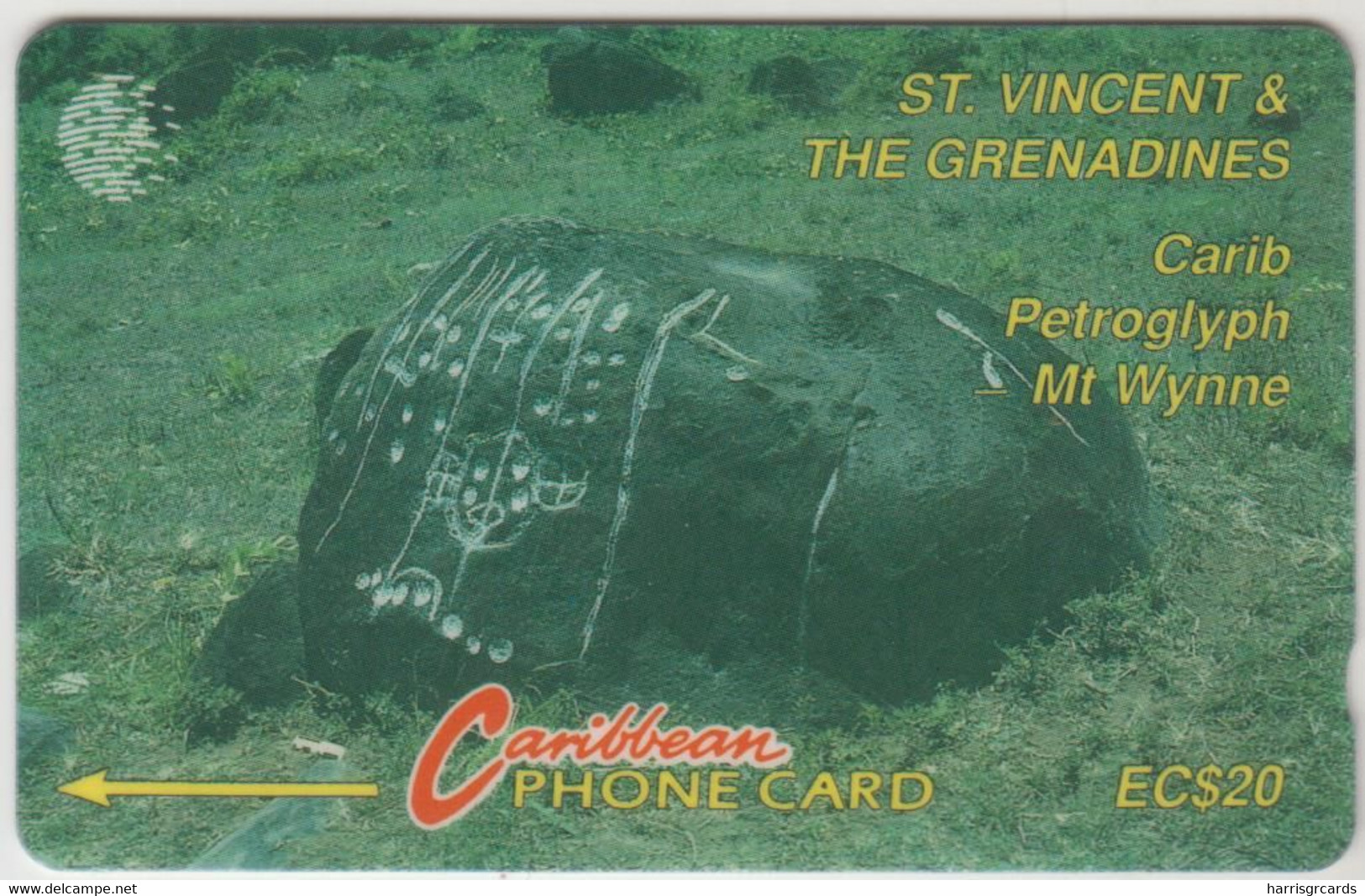 St VINCENT& GRENADINES - Carib Petroglyph Mt Wynne, 20 EC$, CN:9CSVB , Normal Zero: "0", Tirage 6.000, Used - San Vicente Y Las Granadinas