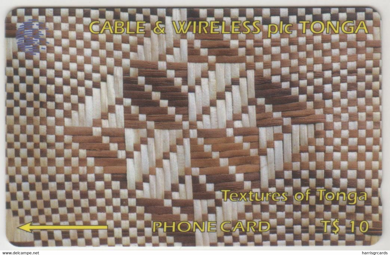 TONGA - Textures Of Tonga White & Brown, 10 T$, CN:2CTGB , Normal Zero: "0", Tirage 10.000, Used - Tonga