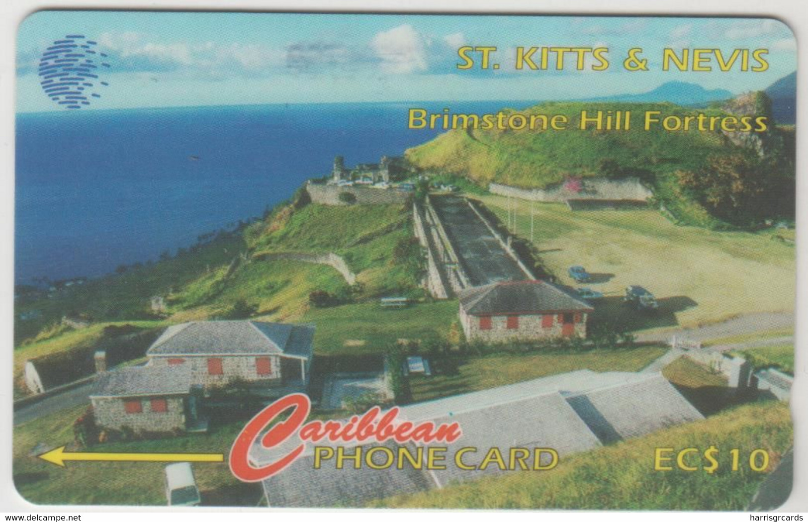 St. KITTS & NEVIS - Brimstone Hill Fort, 10 EC$, CN:55CSKA , Normal Zero: "0", Tirage 45.900, Used - St. Kitts En Nevis