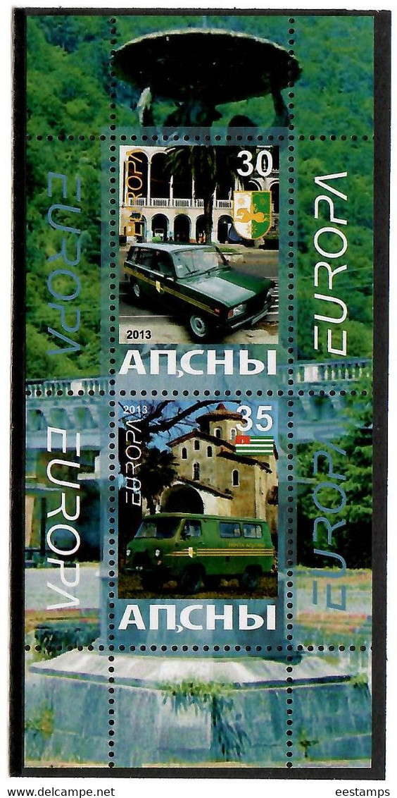 Abkhazia . EUROPA CEPT 2013. History Of Post Transport .S/S - 2013