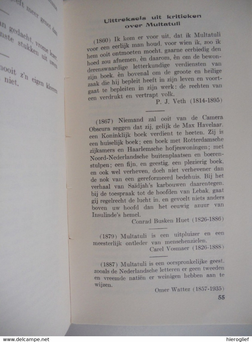 BLOEMLEZING Uit MULTATULI Verzameld Ingeleid Door Julius Pée Eduard Douwes Dekker Uitgegeven Dor Achiel Van Acker Brugge - Littérature