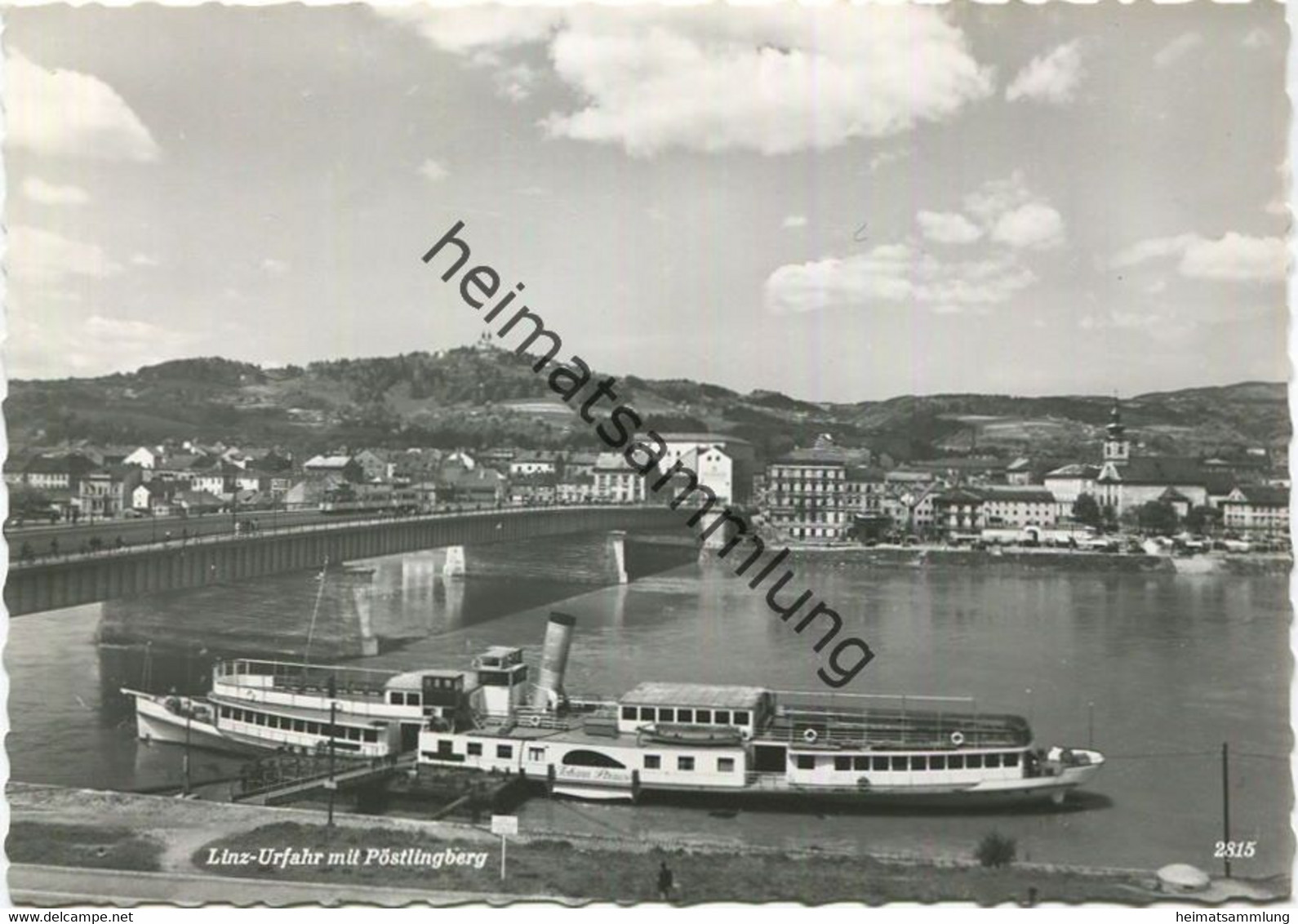 Linz-Urfahr Mit Pöstlingberg - Dampfer Johann Strauss - Foto-AK Grossformat - Verlag J. Leitenmüller Linz - Linz Urfahr