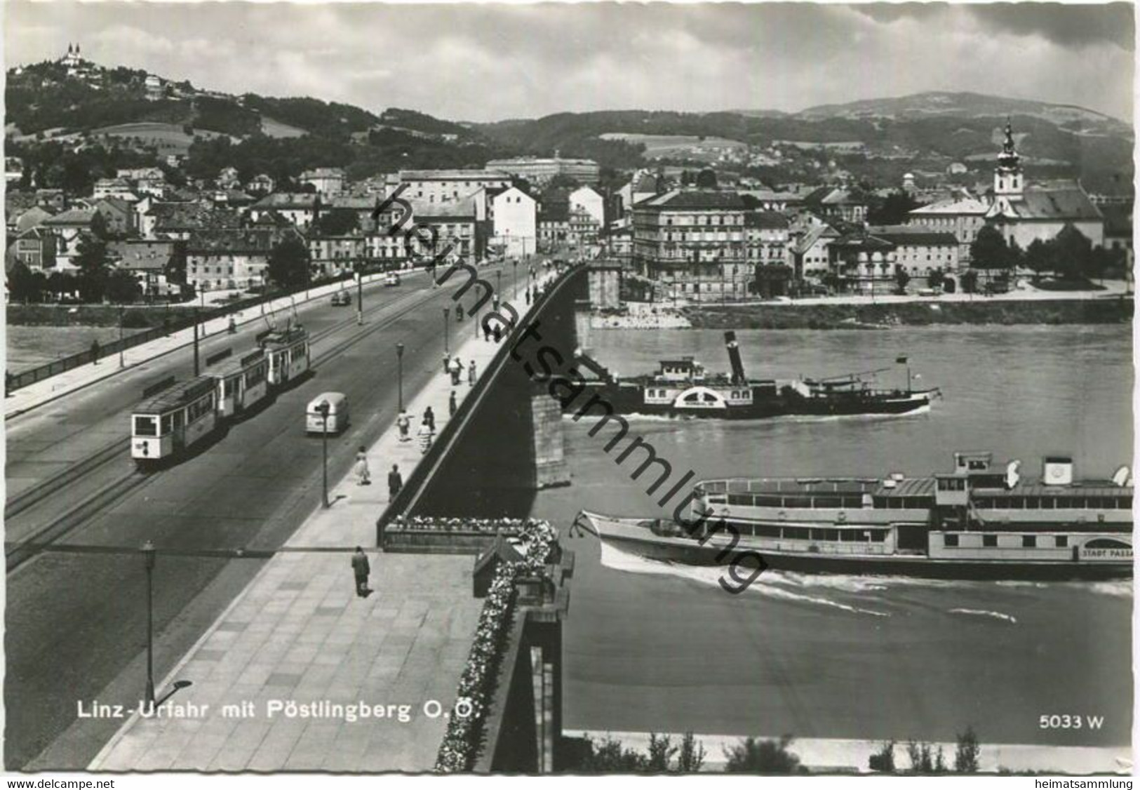 Linz-Urfahr Mit Pöstlingberg - Dampfer Stadt Passau Und Monavlje - Foto-AK Grossformat - Linz Urfahr