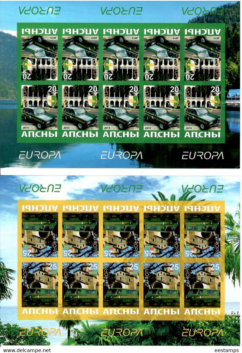 Abkhazia . EUROPA CEPT 2013. History Of Post Transport . Imperf. 2 M/S Of 10. - 2013