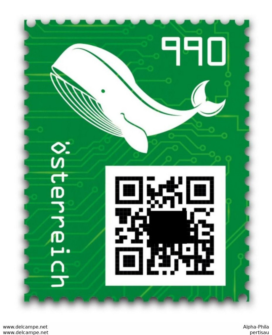Crypto 3 Walvis Genummerd Code Groen 2021 - Unused Stamps