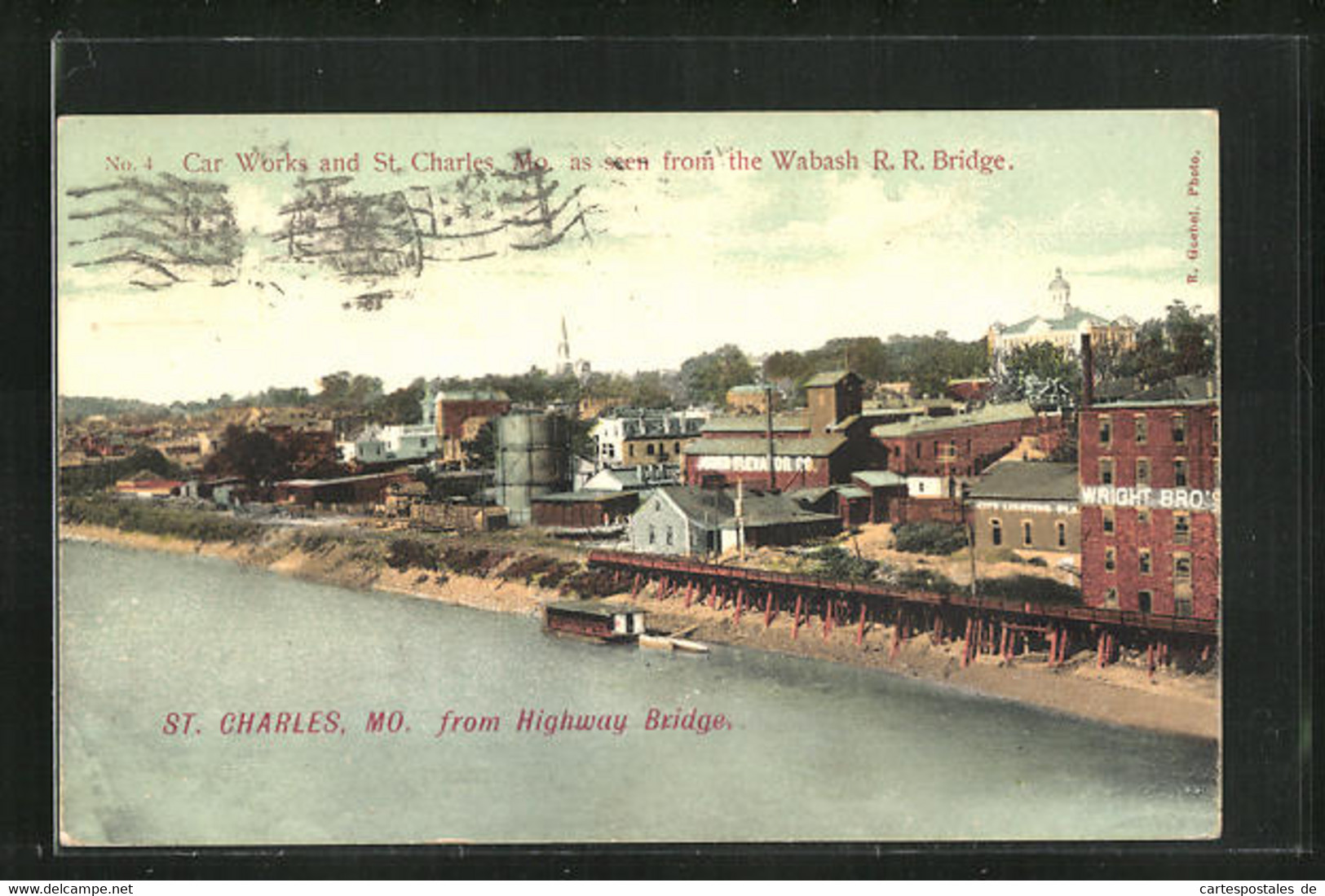 AK St. Charles, MO, Car Works And St. Charles As Seen From The Wabash R.R. Bridge - St Charles