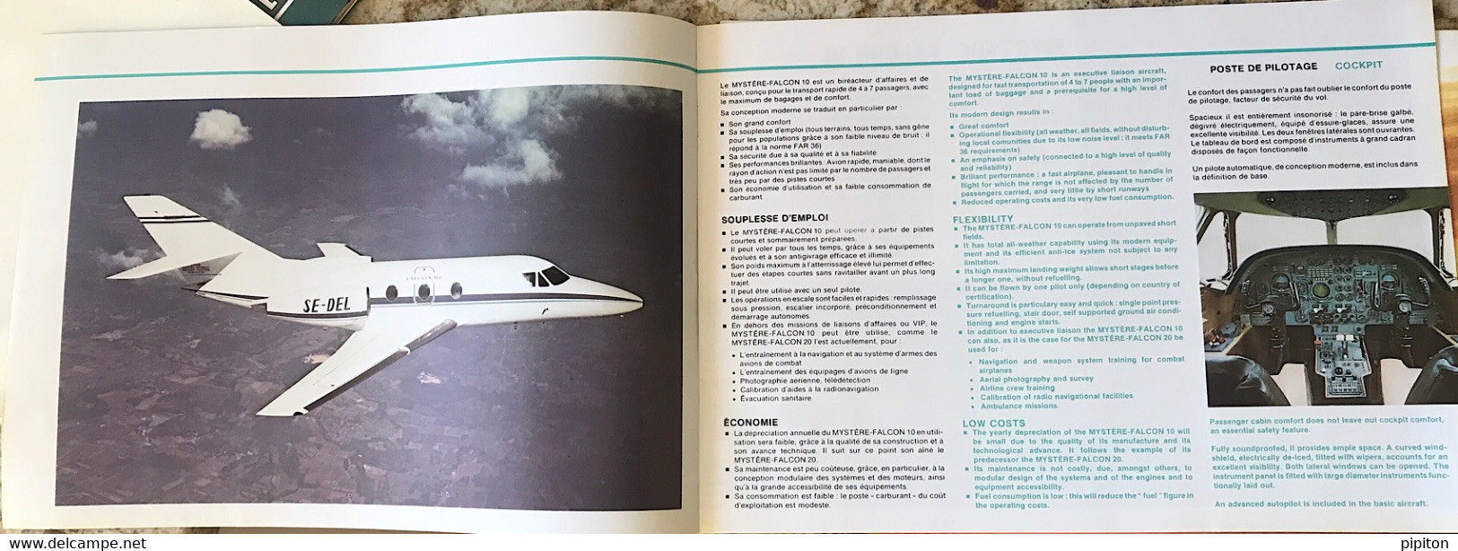 Rare Manuel Complet Des Avions Marcel Dassault :Mystere-Falcon 10 - Handbücher