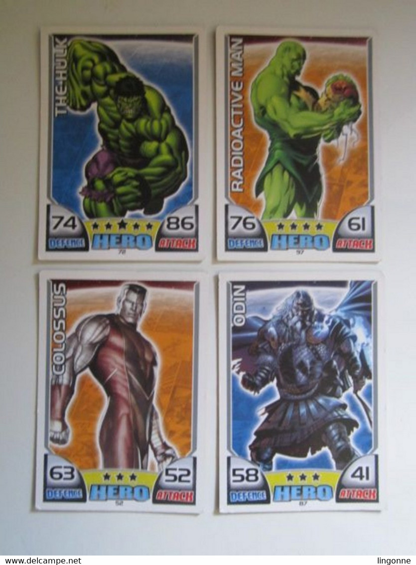 2 Cartes 2011 Topps Marvel Universe HERO ATTAX HERO - RADIOACTIVE MAN - THE HULK - ODIN - COLOSSUS - Marvel