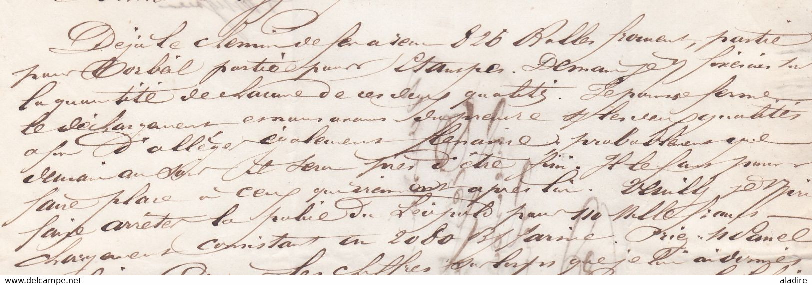 1853 - Lettre pliée avec correspondance de Nantes vers Paris - ligne de ? - cad arrivée