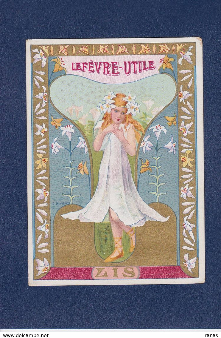 Chromo LU Lefèvre Utile Publicitaire Art Nouveau Publicité Au Dos - Lu
