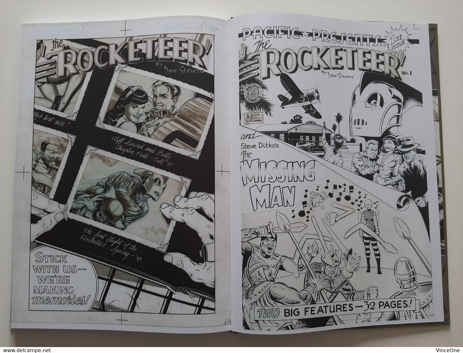 RARE The Rocketeer - Artist's edition Dave Stevens - grand format noir & blanc