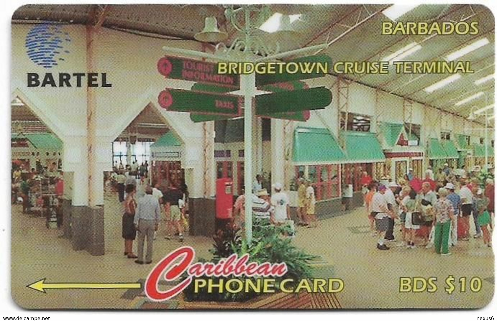 Barbados - C&W (GPT) - Bridgetown Cruise Terminal - 88CBDD (Dashed Ø), 1996, 23.500ex, Used - Barbades