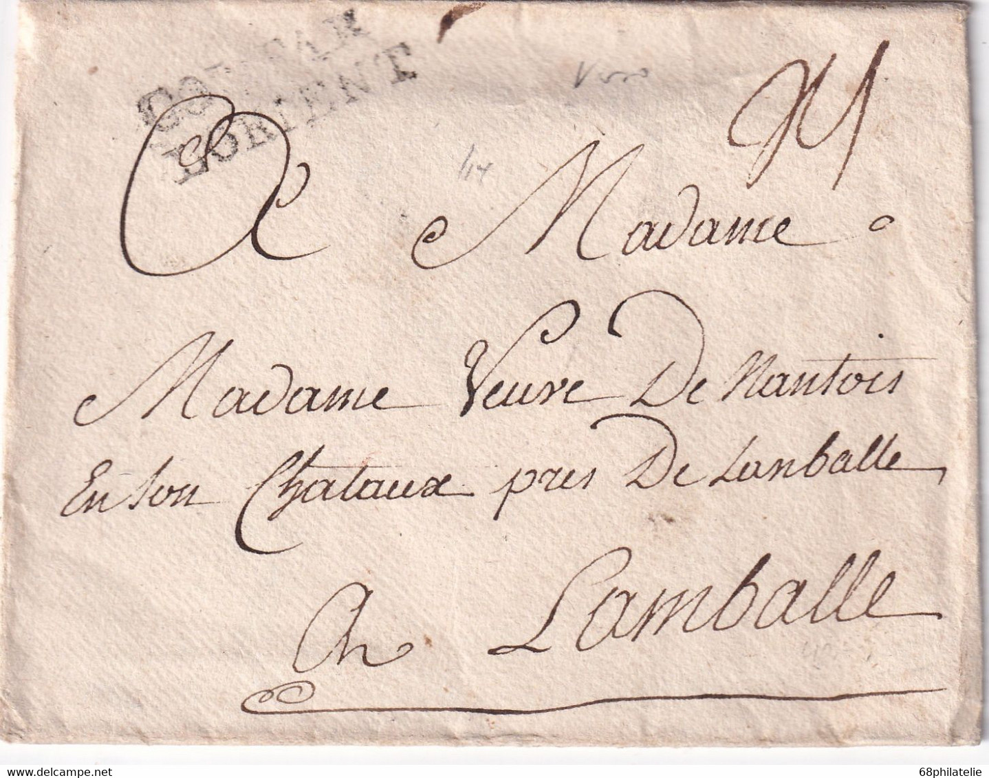 FRANCE  LETTRE DE LORIENT SANS CORRESPONDANCE - 1701-1800: Vorläufer XVIII